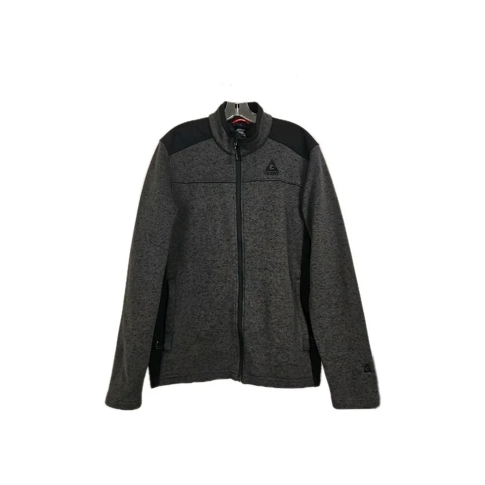 Gerry Men's Full Zip Mixed Media Jacket Size Large Black And Gray